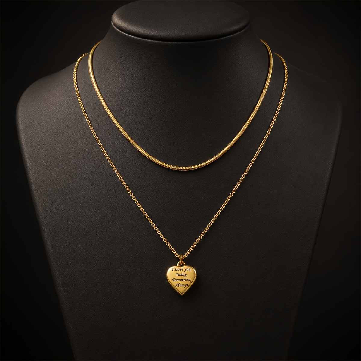 2pcs Hollow Four-Leaf Clover Double Layer Stackable Necklace Set